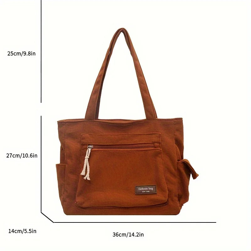 Corduroy Shoulder Tote Bag Shoulder