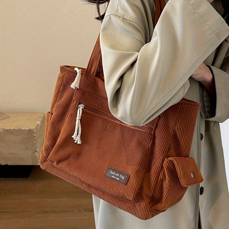 Corduroy Shoulder Tote Bag Shoulder